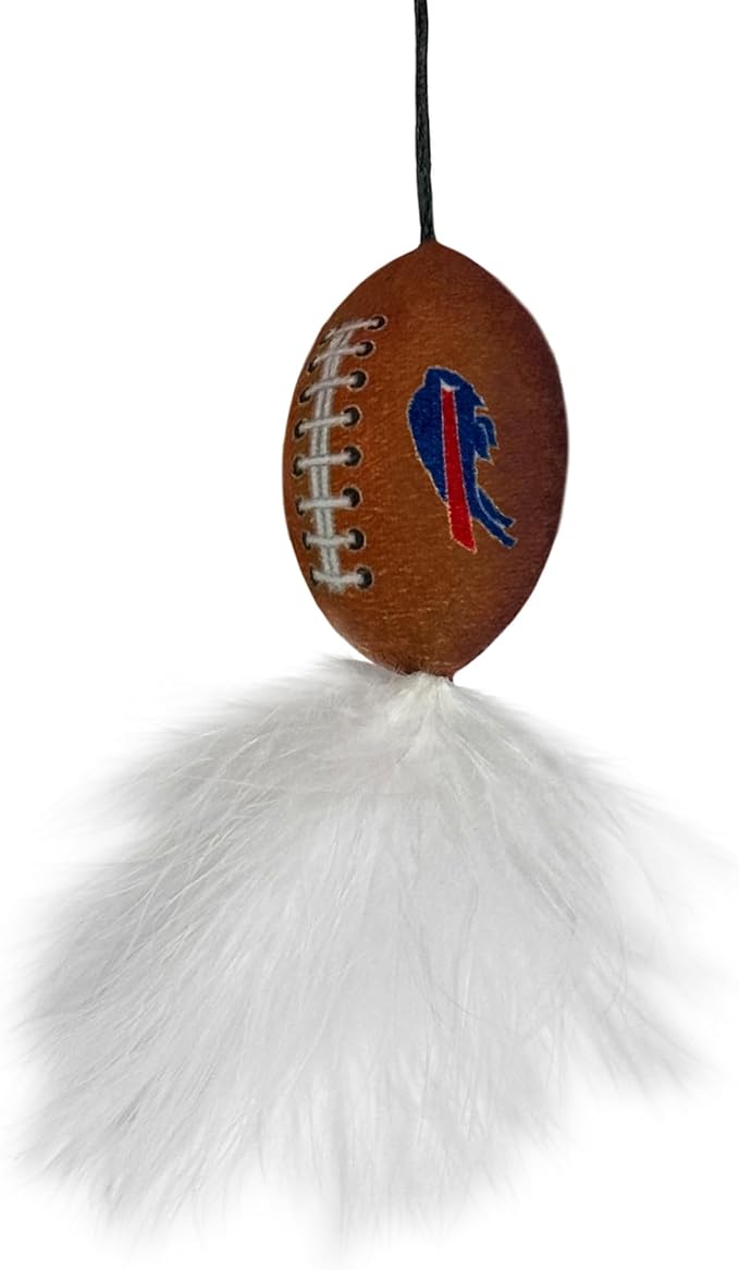 NFL Buffalo Bills Cat Tunnel Tube Toy with Plush Football Catnip and Feathers Collapsible Tunnel for Cats to Play, Peek and Hide, Sporty & Fun Cat Tunnel Toy with Team Logo All-Over Design!