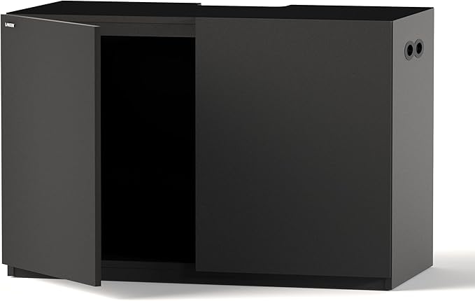 LANDEN Aquarium Wooden Stand and Cabinet for up to 105 Gal Tank, Fish Reptile Sea Salt WaterTank Stand, Nano Foam Leveling Mat Included, W47.2xD23.6xH31.5 in, Wooden Matte Black Painted(Stand Only)