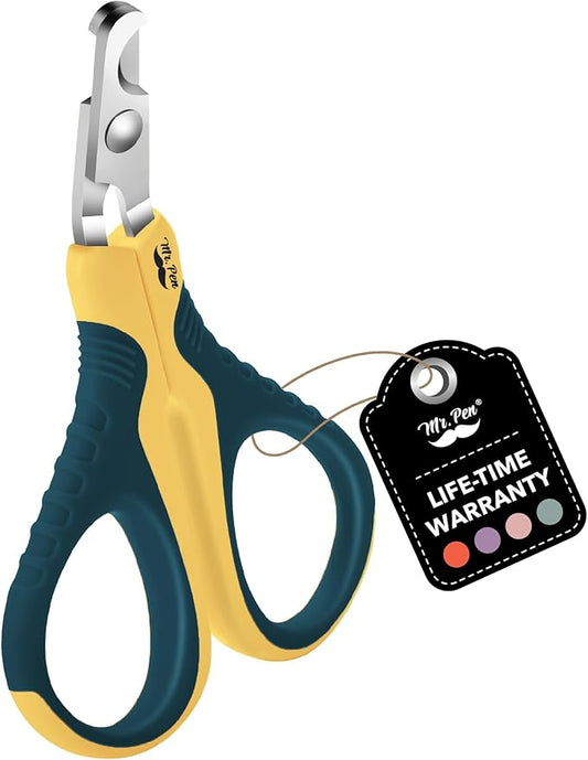 Mr. Pen Cat Nail Trimmer - Yellow & Gray Cat Claw Clippers for Pets & Kittens