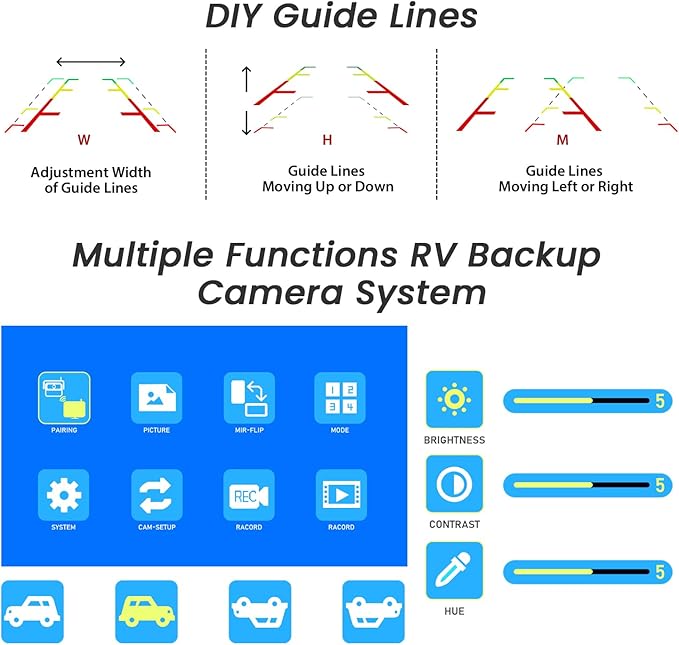 Magnetic Solar Wireless Backup Camera for RV Truck Trailer – 7" 1080P Monitor with Recording, 1-Min Install, No Delay, Wide View, IR Night Vision, 4 Channels, Auto-Sleep Rechargeable Rearview Camera