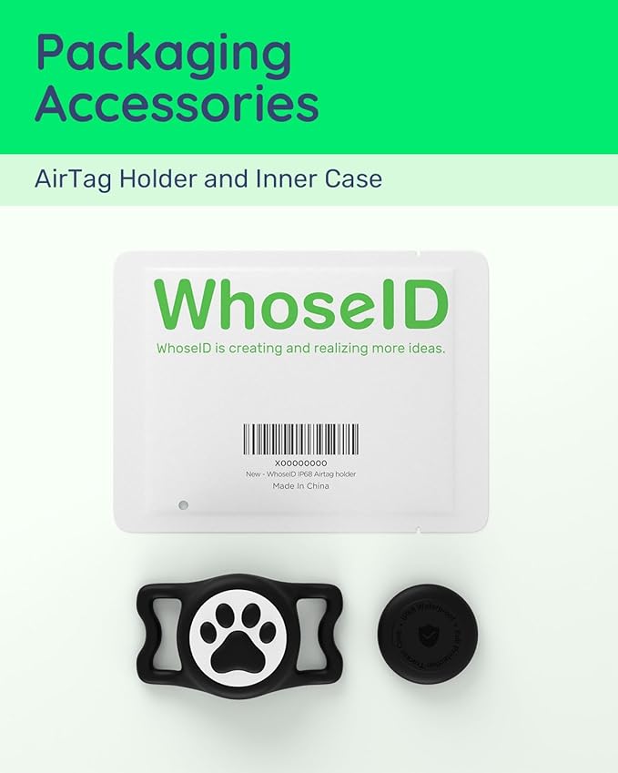 IP68 Waterpoof Dog Airtag Holder, Stretchy Silicone Full Body Covered Apple Air Tag Holder for Dog Cat Collar Fit All Width Collar (Black, 1 Pack)