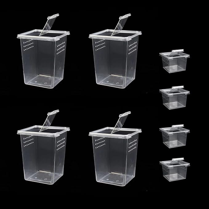 Small Reptile breeding Box Spider Terrarium freeding Box for arboreal Tarantula Scorpion Sling Lizards Mantis Jumping Spider Snail Insect Isopods Terrariums Breeding Box (4high+4small)