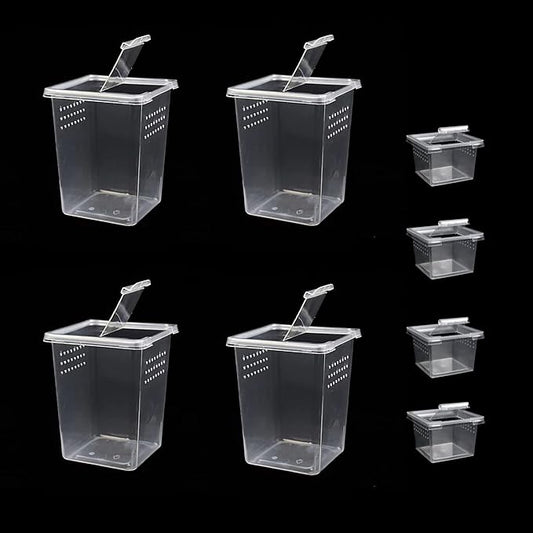 Small Reptile breeding Box Spider Terrarium freeding Box for arboreal Tarantula Scorpion Sling Lizards Mantis Jumping Spider Snail Insect Isopods Terrariums Breeding Box (4high+4small)