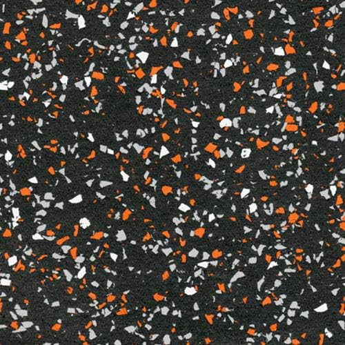 American Floor Mats - Extreme Rubber Gym Tiles - 1 Inch Thick Colorful Rubber Gym Tiles - Superior Shock and Sound Absorbing Tiles - 35% Orange/Grey/White 10 Tile Pack (Covers 40 Sq Ft)