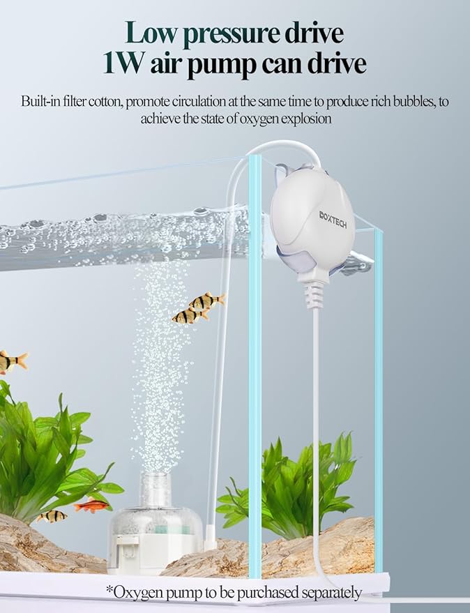 UPETTOOLS Mini Aquarium Sponge Filter, Small Fish Tank Filter Submersible Fish Filter Built-in Air Bubble Stone and Bio Balls for Fish Tanks up to 5 Gallon (Air Pump Not Included)
