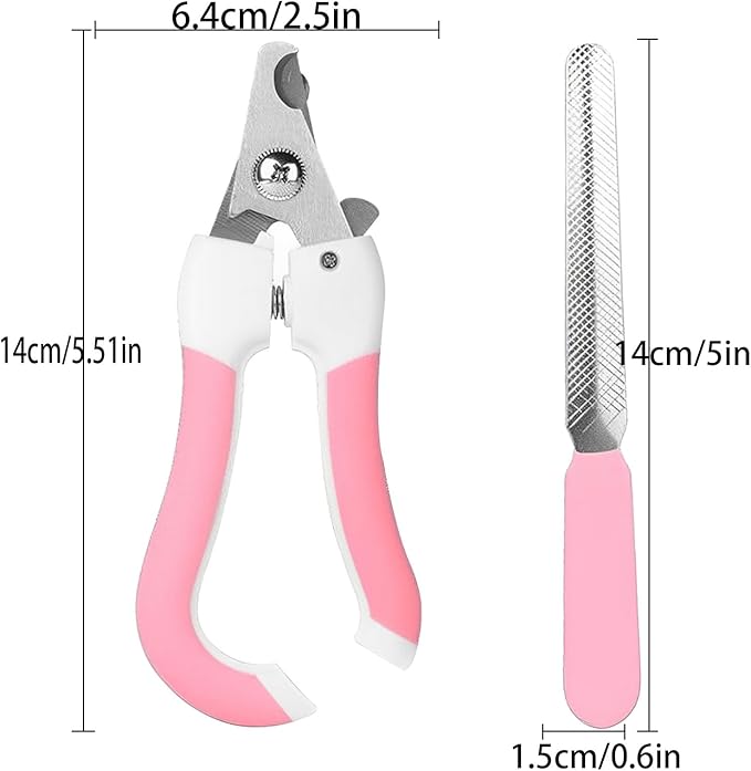 Zoocozy Cat Dog Pets Nail Clippers and Trimmers, Cat Grooming Supplies with Safety Guard, Avoid Overcutting, for Cat Dog Kitten Puppy Rabbit Guinea(Pink)