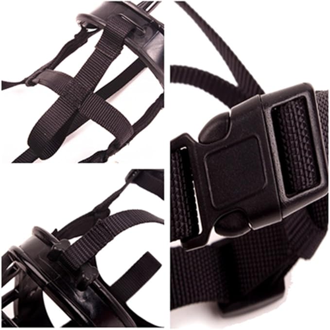 Basket Dog Muzzles-Soft Adjustable Breathable Mask Anti Biting Chewing Barking Training Dog Muzzle for Small Medium Large Dogs (Black, 4: Snout 9-13")