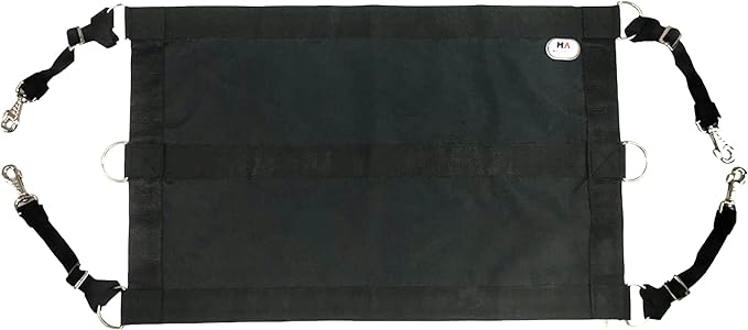 Majestic Ally 1200D 29"x19" Horse Stall Guard with Replaceable and Adjustable Length Straps and Replaceable Hardware (Black Black)