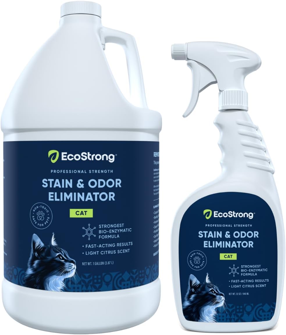 Eco Strong Pet Stain and Odor Remover - Cat Urine Enzyme Cleaner Destroyer, Urine Destroyer for Dogs, Pet Urine Enzyme Cleaner - 32 OZ