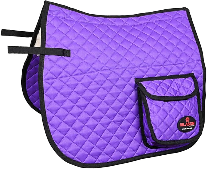 HILASON Western Horse Luxury Quilted Saddle Pads with Pockets | Pad