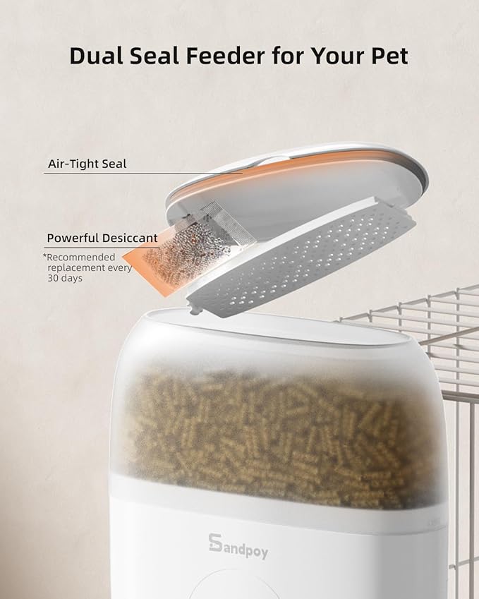 Hanging Automatic Rabbit Feeder with 1080P Camera, 62oz Storage, Multiple Pet Cage Compatibility, Customized Feeding Schedule- Perfect for Ferrets, Cats, Guinea Pigs, Chinchilla and Hedgehog