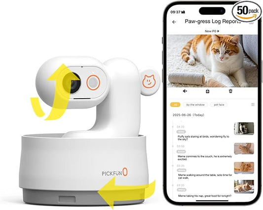 AI Dog Camera, Smart Security Camera Indoor with Phone App [Pet Recognition, Daily Activity Analysis & Motion Tracking] Cat Cam 5MP HD, 360° View, 2-Way Audio, Night Vision, 5G WiFi