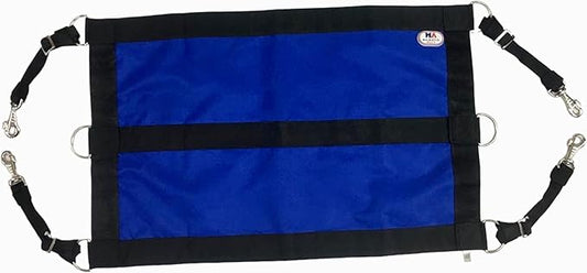 Majestic Ally 1200D 29"x19" Horse Stall Guard with Replaceable and Adjustable Length Straps and Replaceable Hardware (Royal Blue Black)