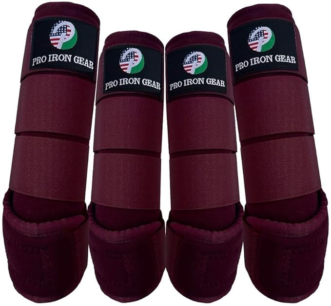 Horse Medicine Brushing Boots Leg Wraps Protection Gear Set of 2 and Set of 4 in 14 Colors
