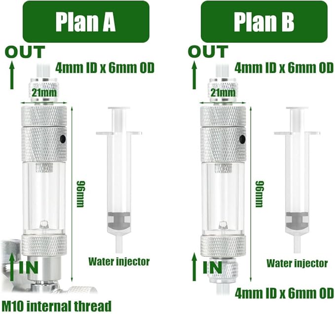 LINLAN Easy Water Refill CO2 Bubble Counter with Check Valve and Water Adder for Planted Aquarium CO2 Regulator (Thread Connection)