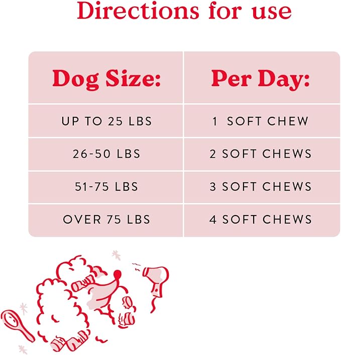 Bocce's Bakery Skin & Coat Supplement for Dogs, Daily Chews Made in The USA with Vitamin E & Essential Fatty Acids, Supports Healthy Skin & Coat, Salmon, 60 ct, Red (DG-SP-SKIN60)
