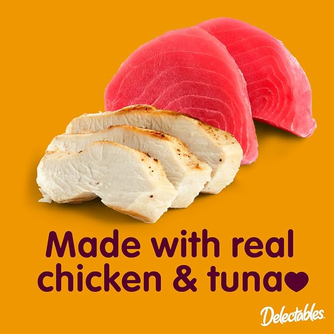 "Hartz Delectables Stew Senior Lickable Wet Cat Treats, Chicken & Tuna 1.4 Ounce (Pack of 12)"