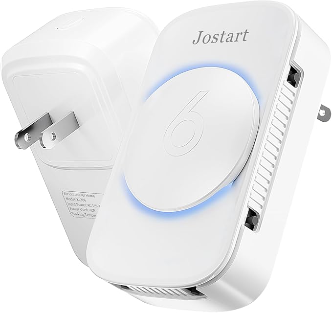 JOSTART- Air Ionizers (1 Pack）- Plug In Negative Ion Air Purifiers - Quiet Air Freshener for Home, Bedroom, Office, Basement - Portable Air Purifier Odor, Smoke, Dust, Pet Smell - Mini Air Cleaner
