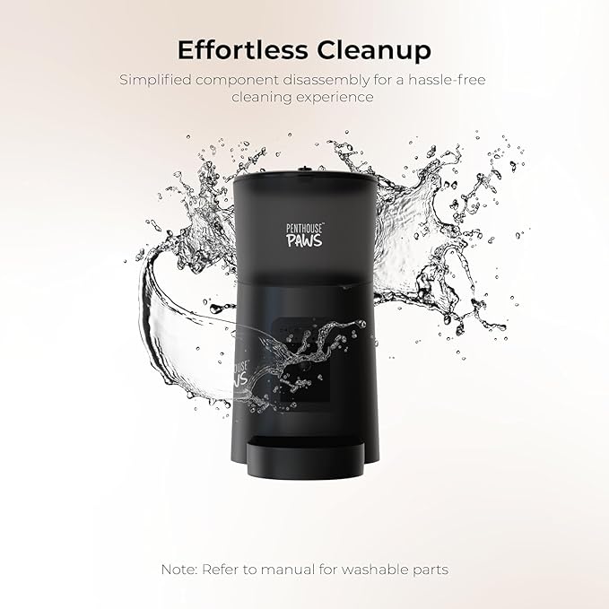 Smart HD Cat Feeder, 2 Way Audio + Voice Recording, Automatic Feeder for Dog with 1080p Night Vision Camera, WiFi App Controlled, Battery Backup, Anti Jam 6L Upto 15 Daily Meals, Black