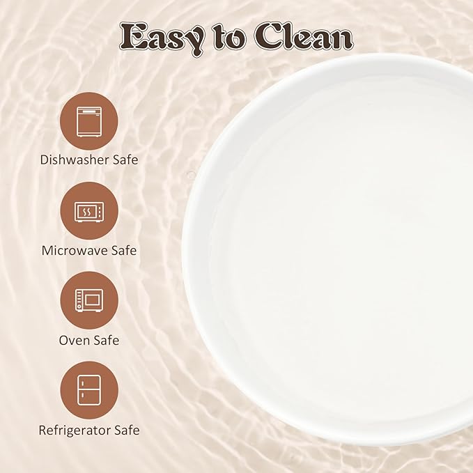 SPUNKYJUNKY Ceramic Dog Bowls with Acacia Wood Stand - Raised Dog Food and Water Bowl Set for Small Dogs (13.52 OZ, White)