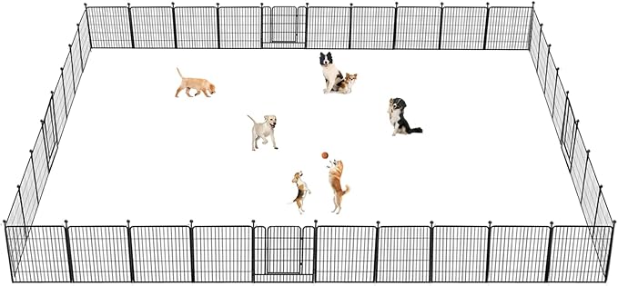 Dog Playpen 32 inch 36 Panels Indoor Outdoor Dog Pen for Medium/Small Dogs Heavy Duty Metal Dog Fence Outdoor for Yard, Puppy Playpen with Door Portable Pet Fence for RV Camping Yard