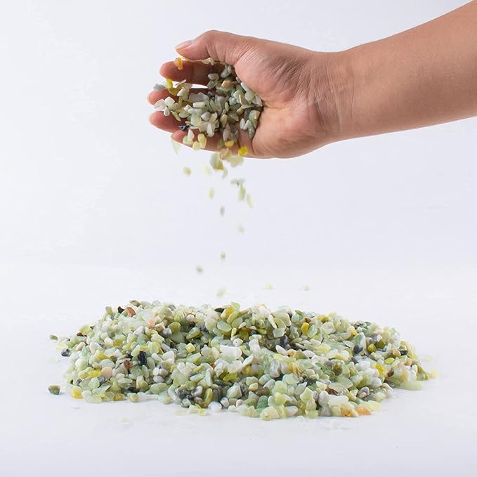 7lb Jade Bean Pebbles,1/4 Inch Cactus Bonsai DIY Rocks, Natural Succulent Rock and River Rocks Decorative for Aquariums, Vases, Terrarium, Outdoor Gardening, Top Dressing for Potted Plants