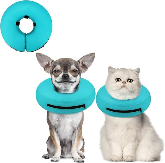Supet Inflatable Dog Cone Collar for Small Dogs Puppies Cats, Soft Dog Cone Alternative After Surgery for Puppies Cats to Stop Licking