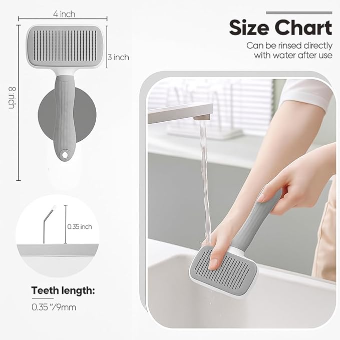 Namylya Cat Brush for Shedding & Grooming – Slicker Brush for Dogs and Cats with Long Hair – Removes Tangles, Mats & Loose Fur