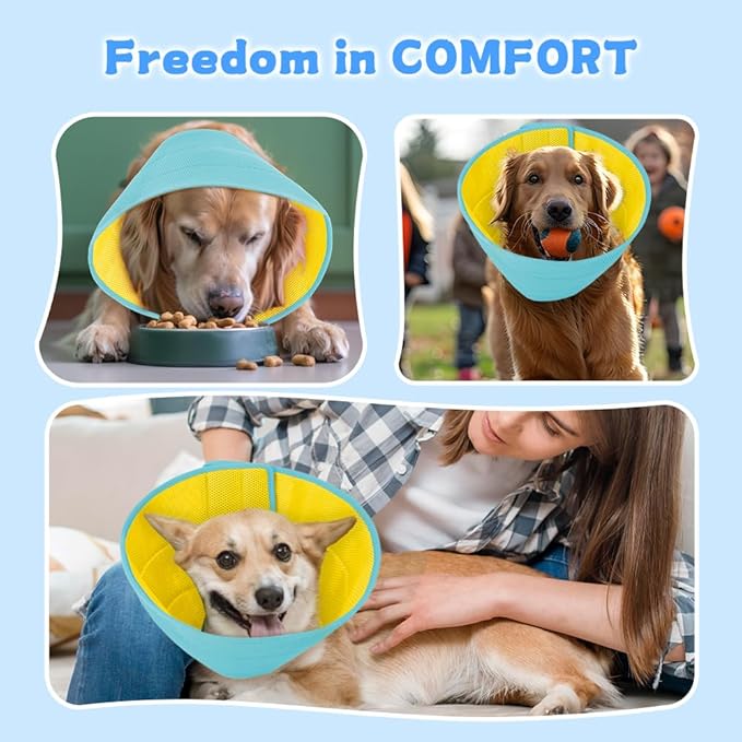 Inspack Soft Dog Cone Collar Alternative, E Cones for Small Dogs/Cat/Puppy to Stop Licking after Surgery, Comfortable All Paws Comfy Elizabethan Collars, Neuter Recovery Ecollars of Shame Alternatives