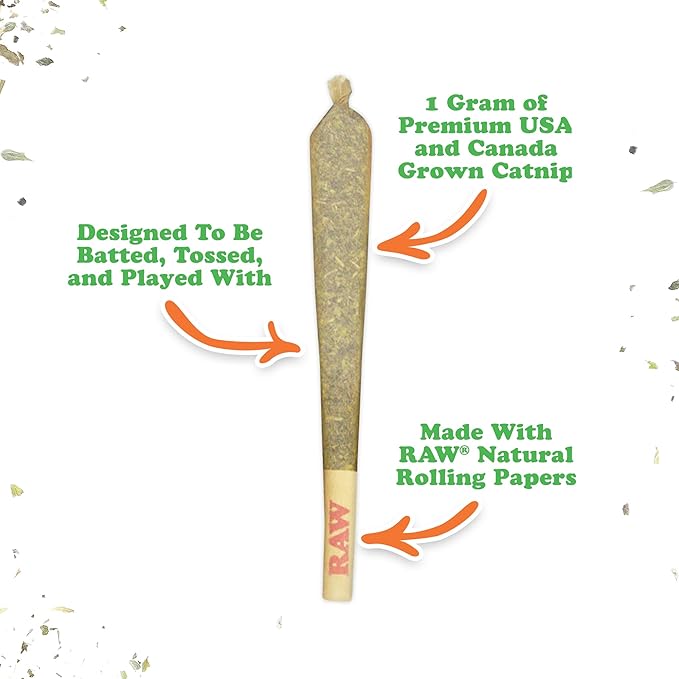 Meowijuana Get Baked Bundle | Get Baked Cookie Refillable Toy, King Size Catnip Joints, and Kalico | Hand Harvested and Rolled Dried High Potency Catnip | Grown in North America