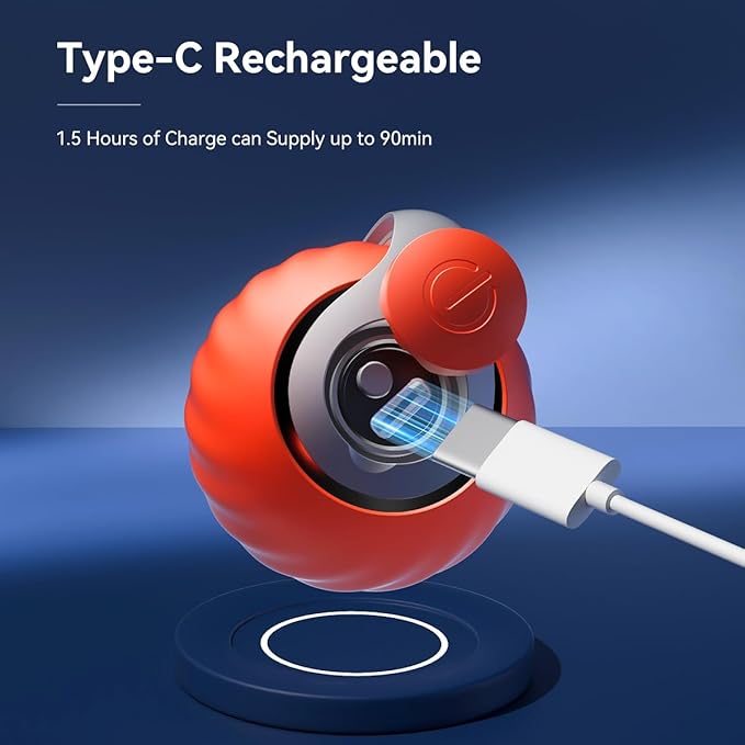 Interactive Cat Toys for Indoor Cats, Rechargeable Moving Cat Ball with Feather Tail, 2 Speeds Automatic Kitten Toys for Bored Indoor Cats,Motion Activated Rolling Ball Toys (Orange)