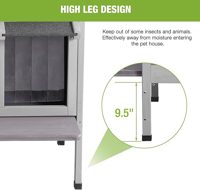 GUTINNEEN Insulated Outdoor Cat House with Triple-Layer Design - Weatherproof Cat Shelter with All-Round Insulated Foam Liner, Elevated Base & Escape Doors for Feral/Stray Cats (Winter-Ready)