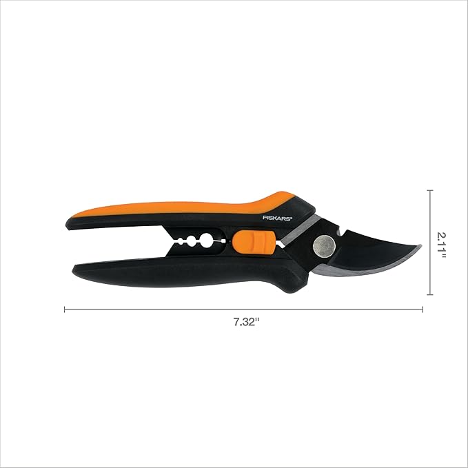 Fiskars Floral Pruning Shears - Plant Cutting Scissors/Garden Clippers For Deadheading and Working with Flowers - Black/Orange