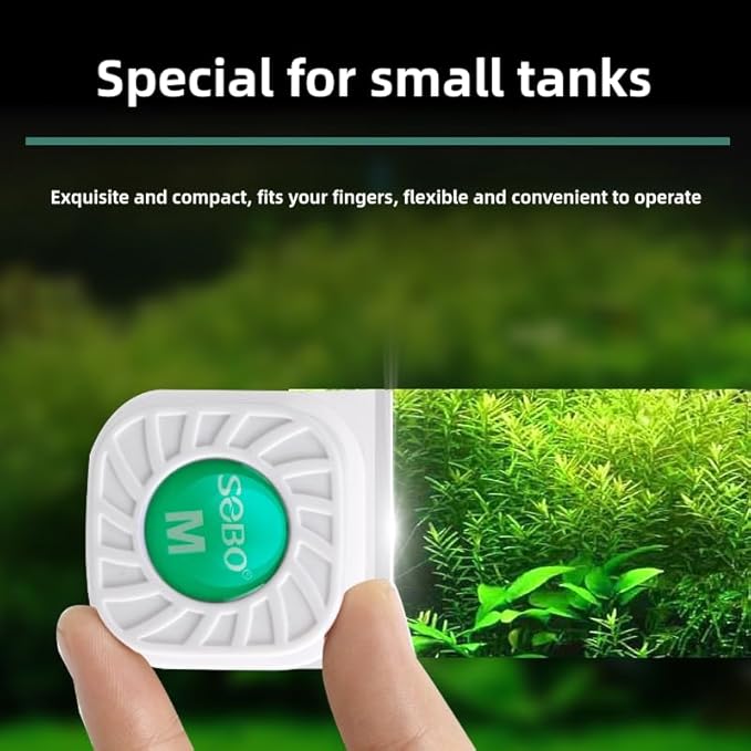 Mini Magnetic Aquarium Brush with Scraper Blade - Fish Tank Dirt Remover for Small Glass/Acrylic Tanks, Safe for Betta & Shrimp (5-20 Gallon) (Small)