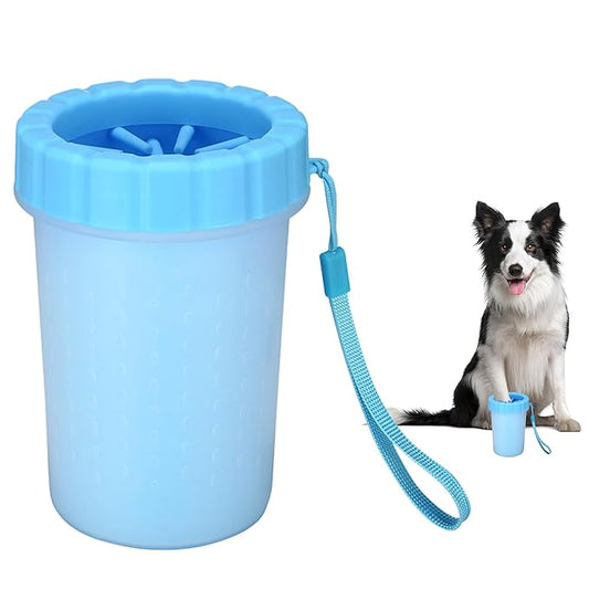 Pet Paw Cleaner Cup–Portable Dog Paw Washer with Soft Silicone Bristles–Easy to Use, Detachable, and Travel-Friendly (Blue)