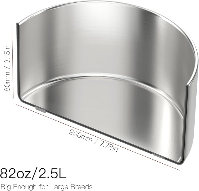 82oz Double Layers 304 Stainless Steel Dog Bowl - Insulated & Durable | Non-Slip Base | Easy to Clean | BPA-Free Safe Dog Food and Water Bowl