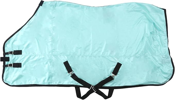 Horse Fly Sheet, Standard Neck Comfy Mesh Fly Sheet for Horses, Equine Summer Sheets UV-Protective Green 66