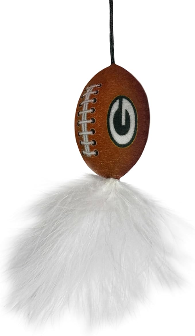 NFL Green Bay Packers Cat Tunnel Tube Toy with Plush Football Catnip and Feathers Collapsible Tunnel for Cats to Play, Peek and Hide, Sporty & Fun Cat Tunnel Toy with Team Logo All-Over Design!