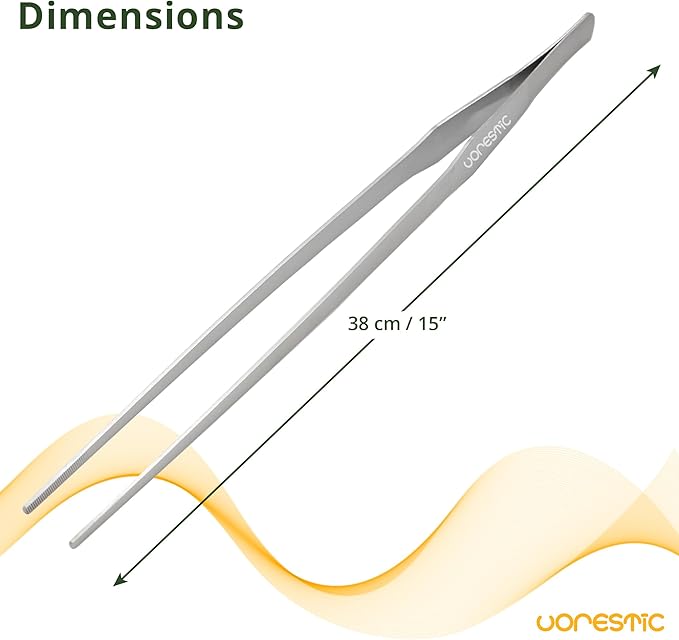 1PC Straight Aquarium Tweezers, 15" Long Tweezers for Terrarium, Stainless Steel Aquascape Tool for Planting Aquarium Plants, and Aquarium Maintenance