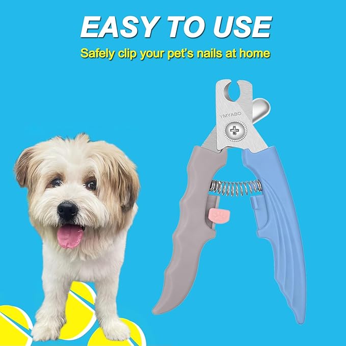Pet Nail Clipper,Dog Nail Trimmers Safety Guard to Aviod Over Cutting,Puppy Cat Claw Trimmer,with Free Dog Comb Nail File, Sharp Grooming Clipper, Great for Thick Toenail, Blue