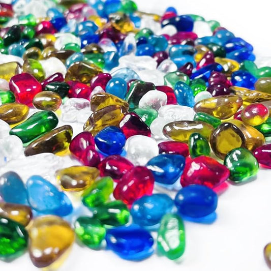 0.88LB Colorful Fish Tank Gravel Aquarium Glass Stones Sea Glass Pebbles Aquarium Gravel Rocks Fish Tank Rocks, Beads Pebbles Rock Sand Glass Gems Stones for Vase Filler Fish Turtle Tank Decoration