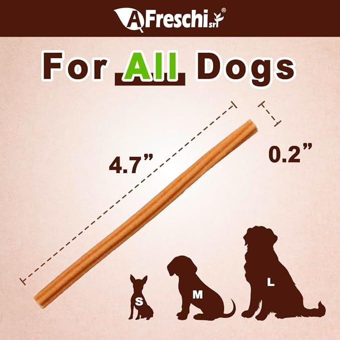 Afreschi Turkey β-Carotene Stick Dog Treats – 6 oz, USA-Sourced Trukey, All-Natural, Hypoallergenic, Low-Fat, Healthy & Easily Digestible, Puppy & Training Snack