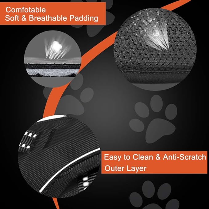 PHOEPET No Pull Dog Harnesses for Small Puppies Reflective Adjustable Front Clip Vest with 2 Metal Leash Attachment Hooks Soft Handle(XS, Purple)