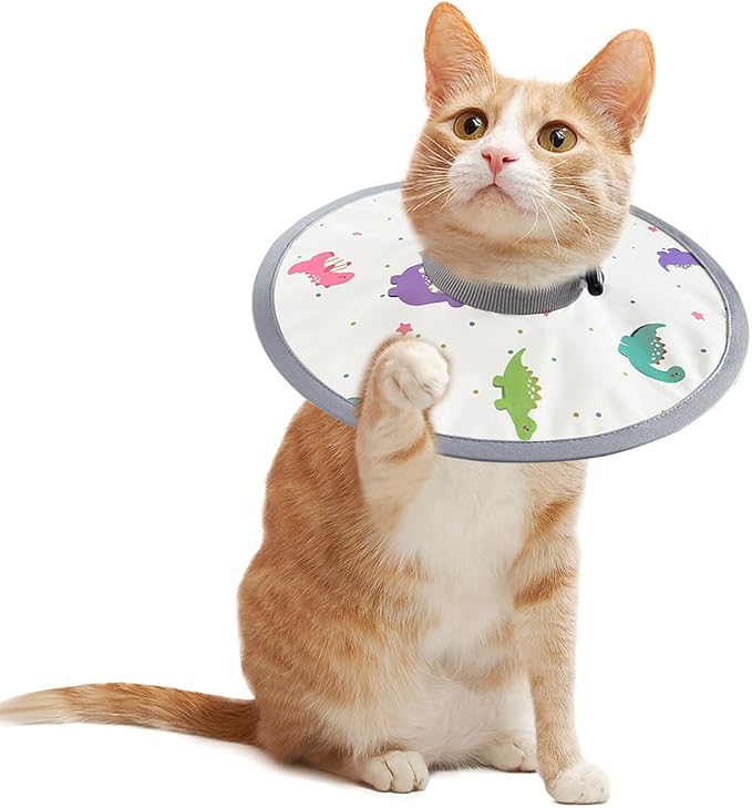 LOS ANDES Cat Recovery Collar - Adjustable Protective Alternative to Cat Neck Cones, Lightweight Elizabethan Collar for Kitten/Puppy