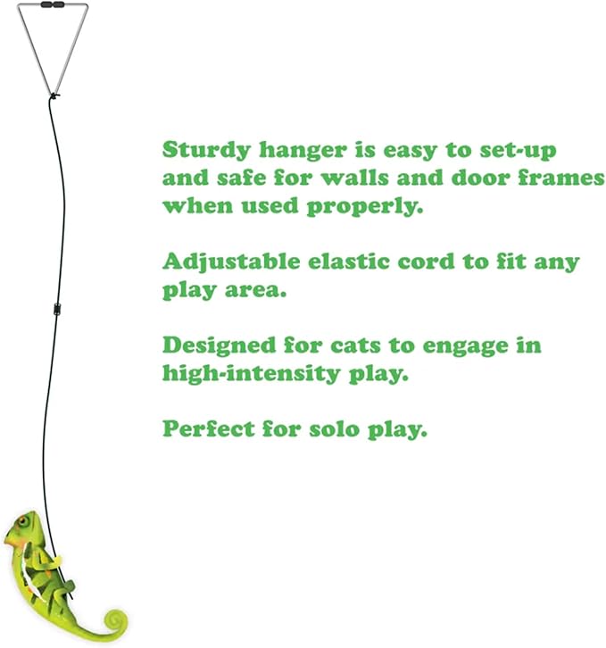 Meowijuana Jump 'n' Jamb Door Hanging Cat Toy | Chameleon | Refillable Interactive Catnip Toy | Promotes Play and Cat Health | Includes Potent Catnip Grown in North America