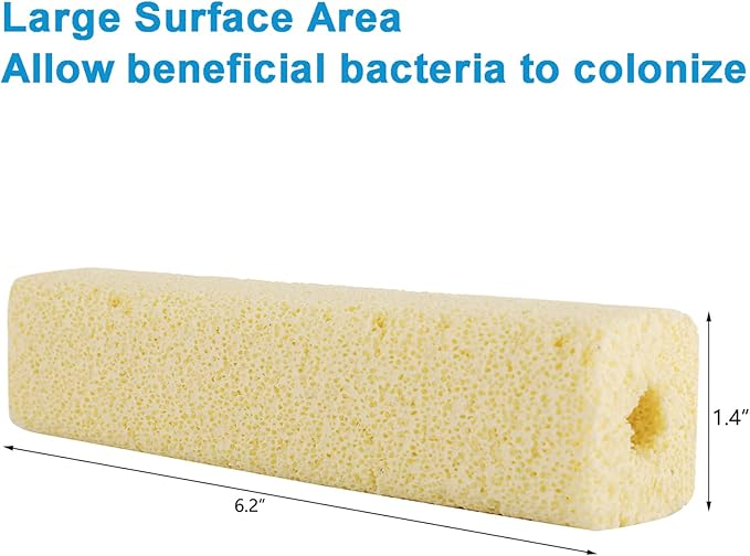 RealPlus Ceramic Bio Filter Media for Aquarium Sump Canister Pond Fish Tank Canister Koi Pond, Vast Surface Area, 80pcs, Yellow