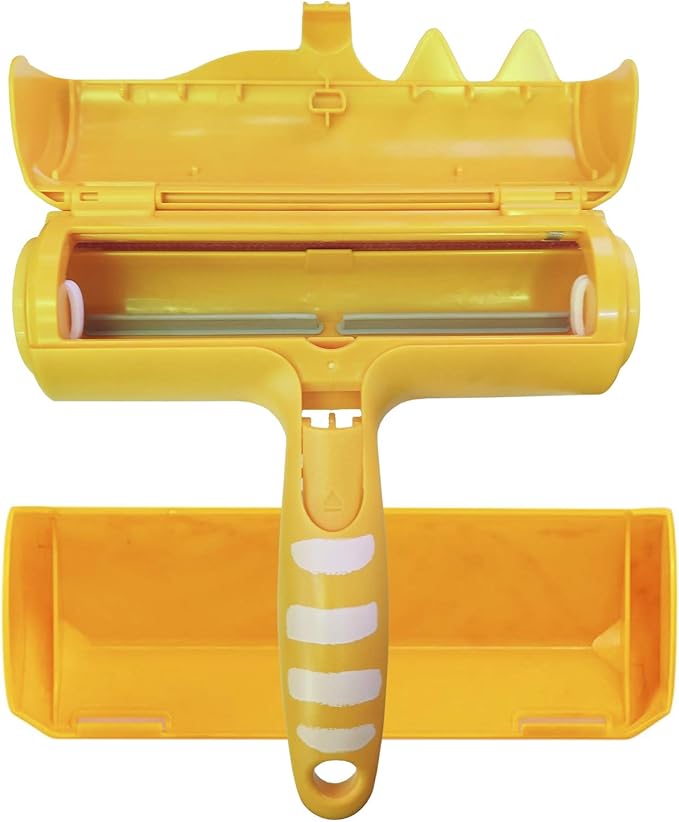 Pet Hair Remover Roller - Lint Roller for pet Hair - Self Cleaning Dog & Cat Hair Remover - Remove Dog, Cat Hair from Furniture, Carpets, Bedding, Clothing and More. Orange