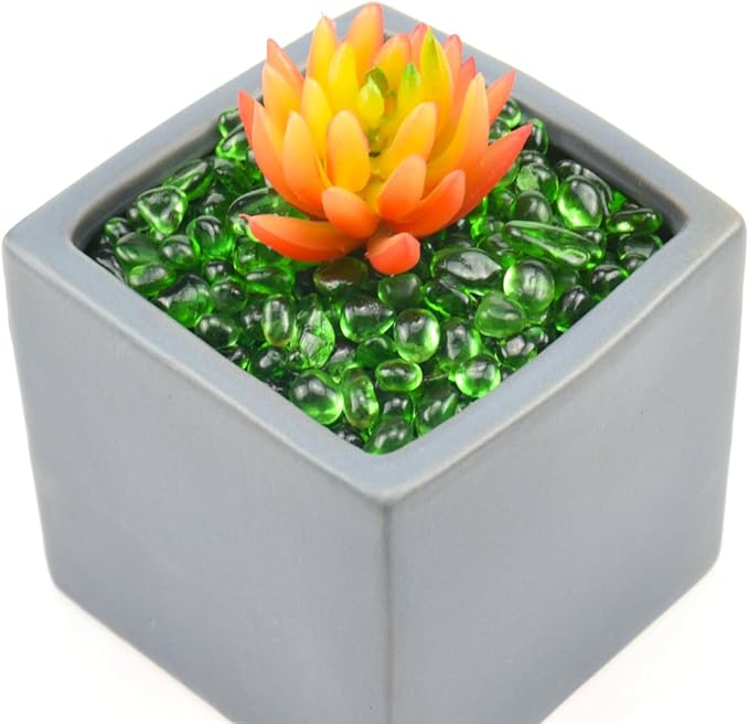 1 Lb (460 g) Green Sea Glass Stones Irregular Rainbow Glass Pebble Decorative Rock Quartz Tumbled Gemstone Chips for Aquarium Decoration/Vase Filler/Jewelry Making/Handwork Craft/Gems Display