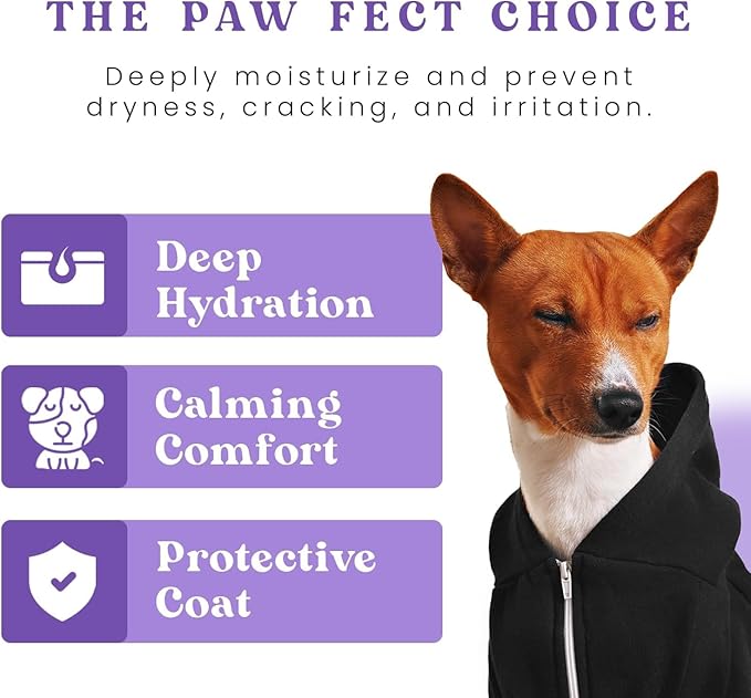 Pet Lavender Balm for Dogs & Cats Made in USA – Soothes Dry, Cracked Paws & Noses – Natural Paw & Nose Moisturizer with Healing Ingredients – Organic Dog Paw Pad Protector for Extreme Weather