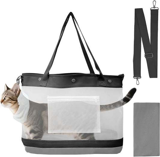 Dog Purse Carrier for Small Dogs Cat Kitty Puppy Rabbit Bunny Dog Cat Bag Carrier for Animals up to 22lbs Soft Sided Collapsible Pet Carrier Sling for Outing Travel Vet-Gray